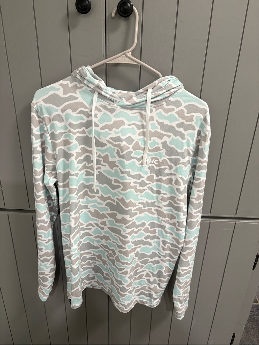 Mens Mad Hatter Co Hooded Top - Light Blue & Gray Camouflage